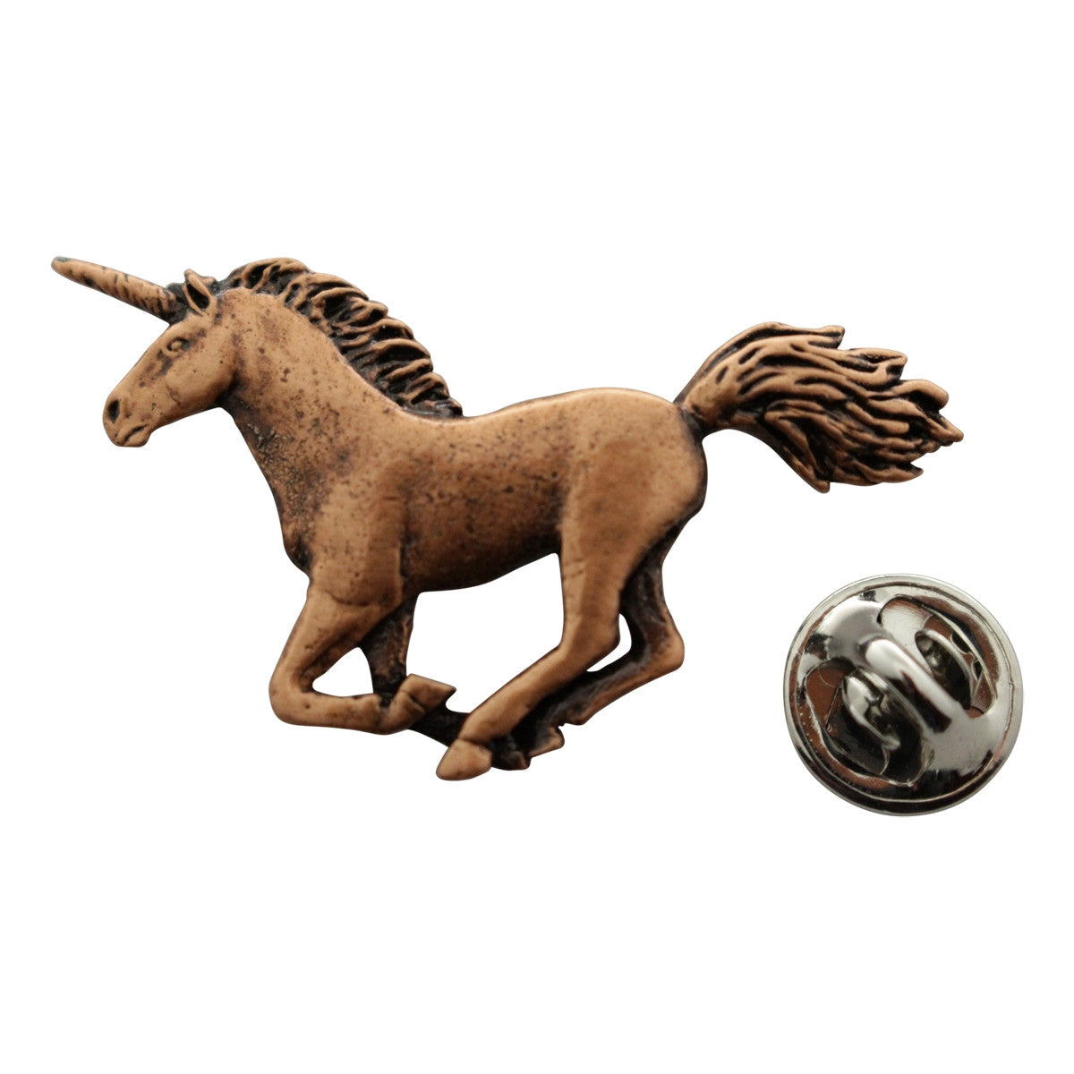 Unicorn Pin ~ Antiqued Copper ~ Lapel Pin ~ Sarah's Treats & Treasures